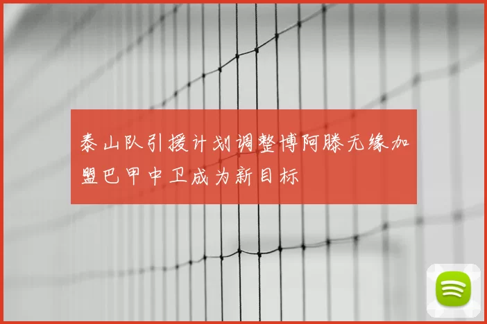泰山队引援计划调整博阿滕无缘加盟巴甲中卫成为新目标