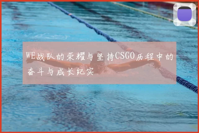 WE战队的荣耀与坚持CSGO历程中的奋斗与成长纪实